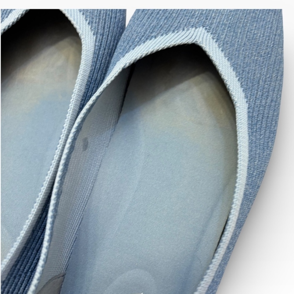 Vivaia Margot 2.0 square-toe V-cut ballet flat shoe in denim blue 43 - Picture 7 of 9